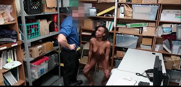  Petite Ebony Teen Had to Fuck Officer for Freedom